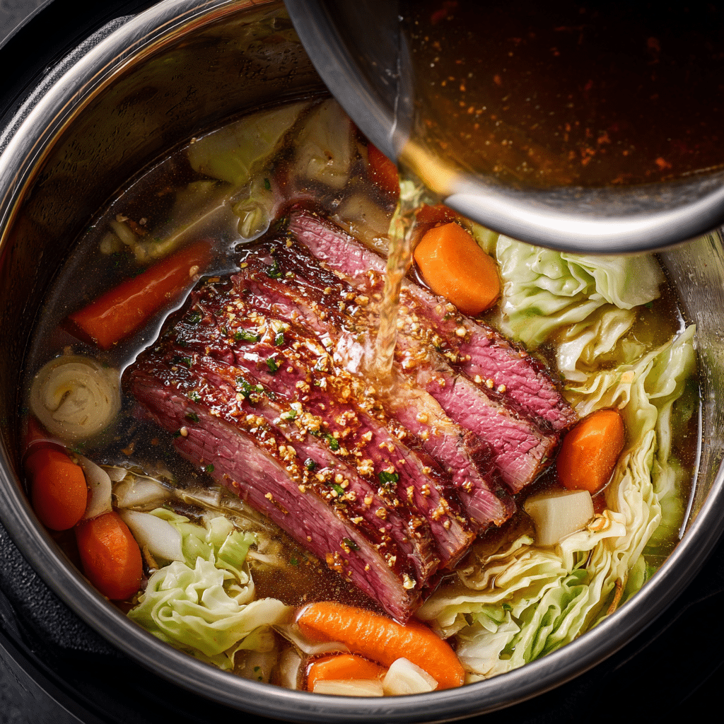 Corned Beef Instant Pot : Juicy, Easy, Flavor-Packed Classic 7 Cooked corned beef in Instant Pot with vegetables